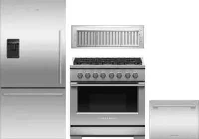 4 Piece Package Includes Refrigerator, Range, Hood And Dishwasher